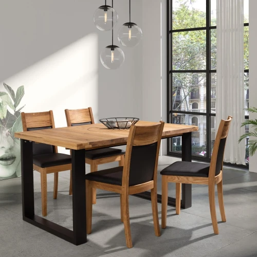 Stół dębowy rozkładany FALKO R 140-220x90 cm | Hugon